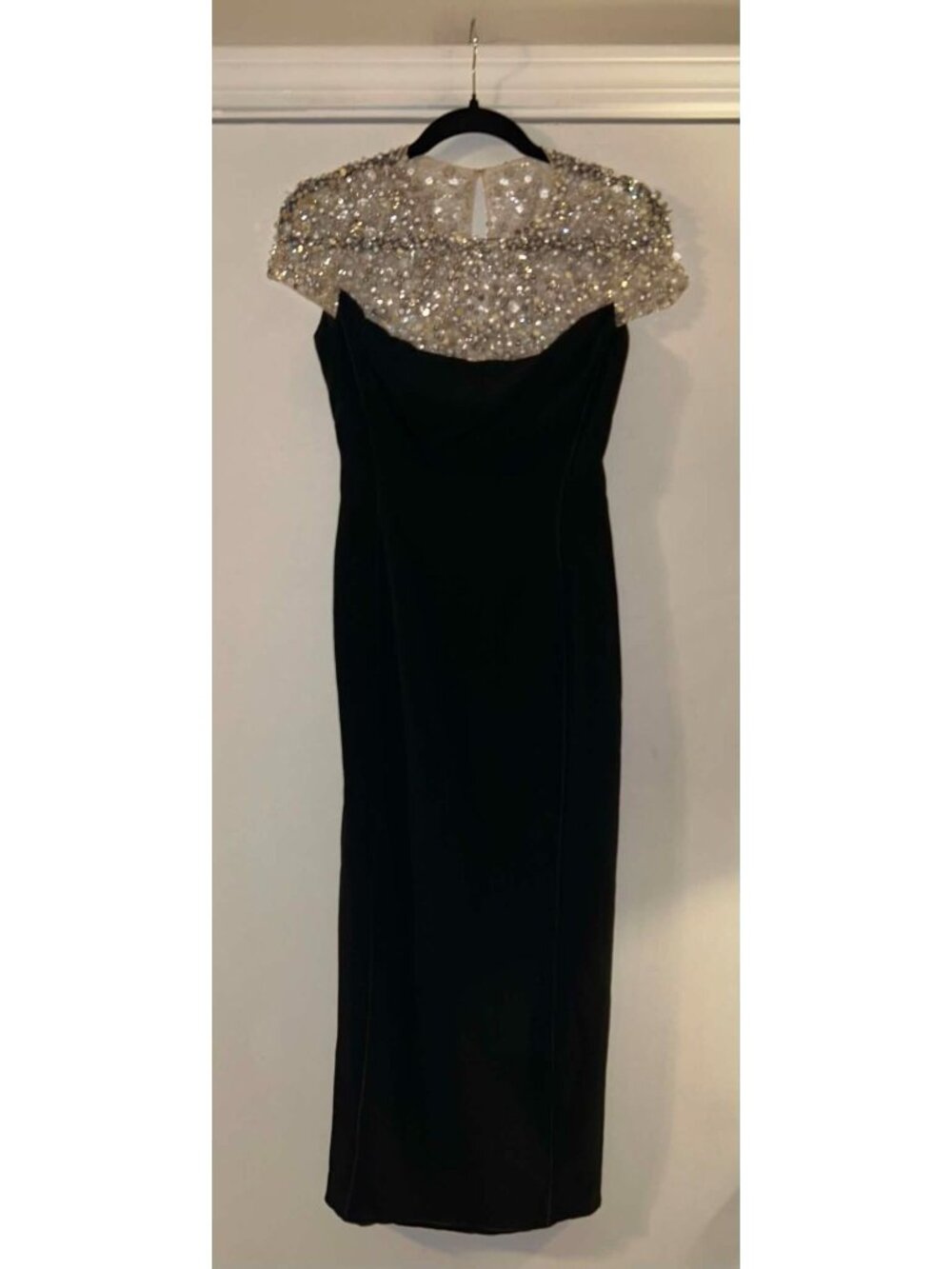 NWT $3465 Jenny Packham Olivia Embellsihed Tulle Crepe Cady Dress Black Size 2 - Picture 3 of 6